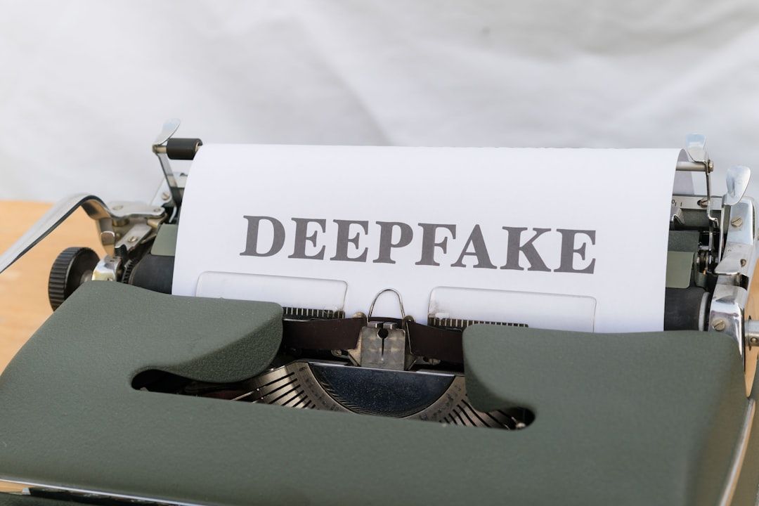 Escudo digital con circuitos de IA protegiendo una identidad facial de una distorsión de tipo deepfake.